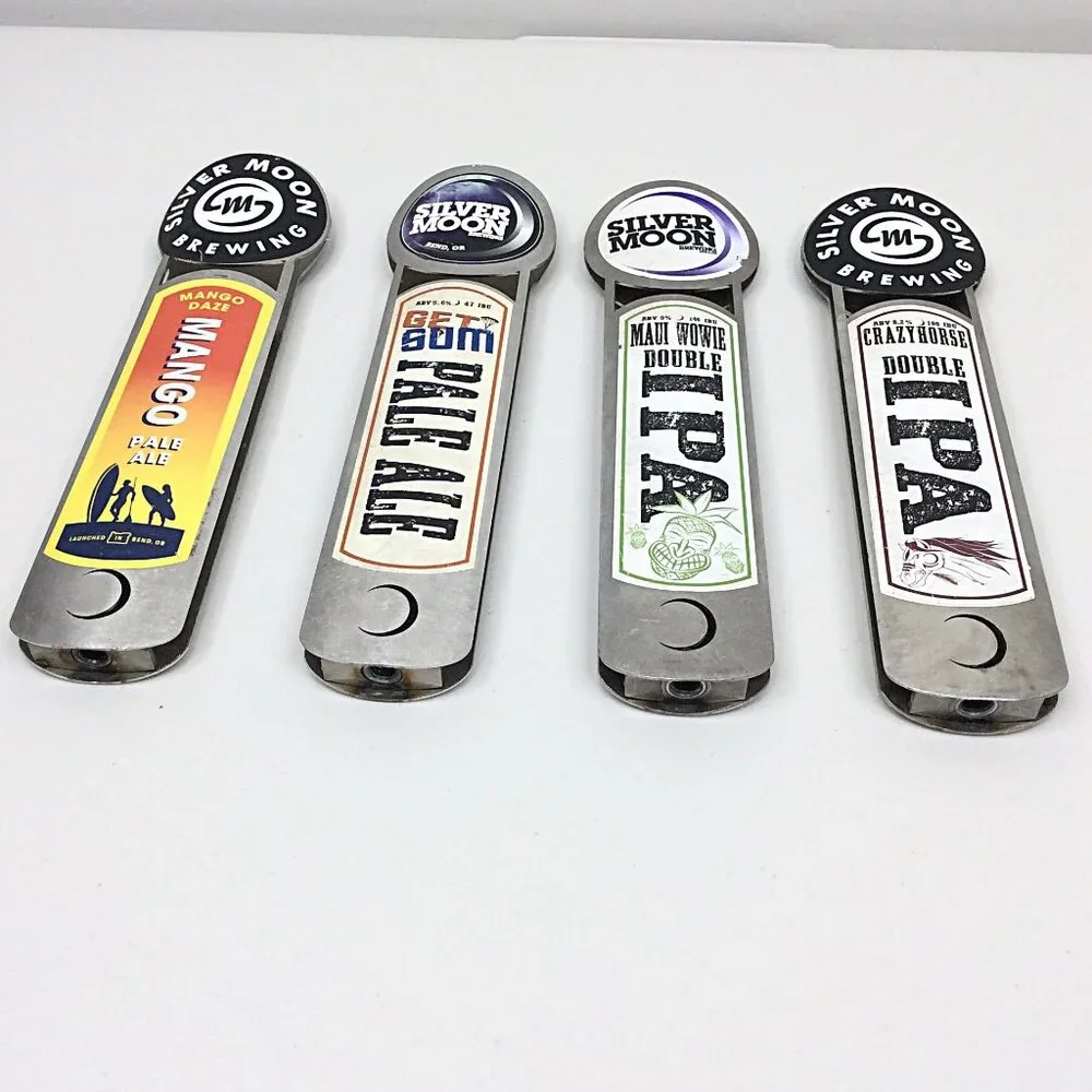 Lot‎ of 4 Silver Moon Brewing Tap Handles Metal IPA 10.75